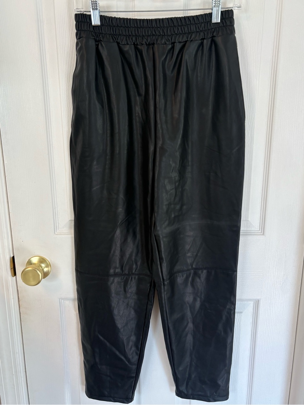 ASOS Black Faux Leather Jogger Pants